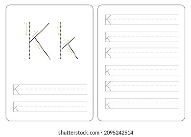 K alphabet latter tracing practice education