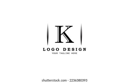 K alphabet lettering creative minimal professional simple realistic vector black logo design