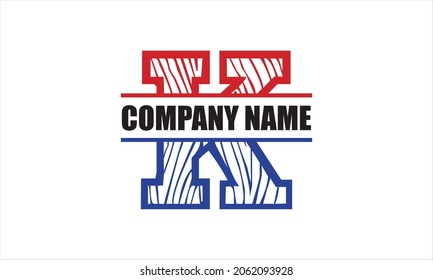 K Alphabet split letter flag abstract monogram vector logo template