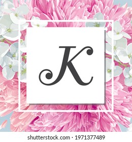 K - Alphabet with spring background.