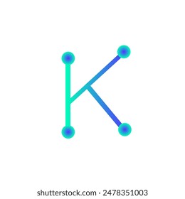 k alphabet tech logo gradient vector eps