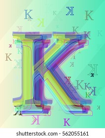 K Alphabet template background