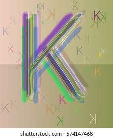 K Alphabet template pattern