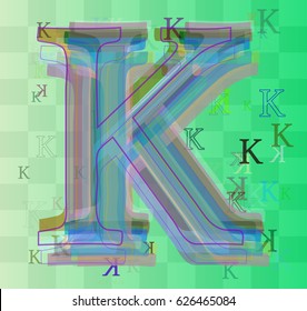 K Alphabet vector pattern