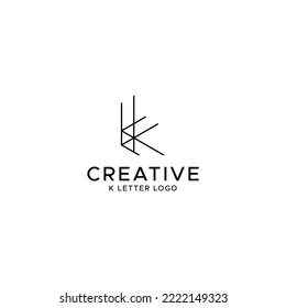 K-Logo, Unique K-Logo, schwarz-weißes Logo, K-Brief, Typografie, K-Logo, Vektordesign.