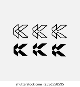 k arrow archery minimalist logo design