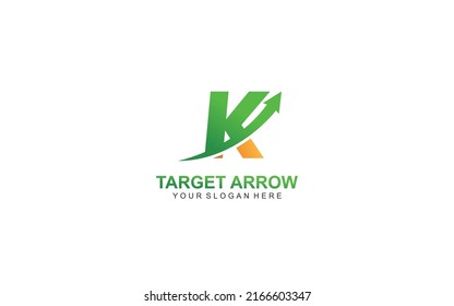 K arrow logo design inspiration. Vector letter template design for brand.