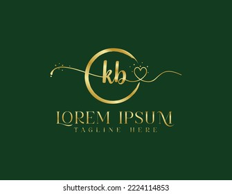 K B Logo moderno cursivo femenino