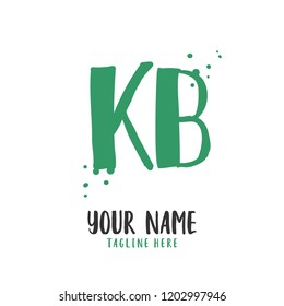 K B Handwritten logo template