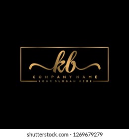 K B Initial handwriting logo vector