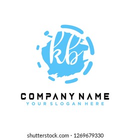 K B Initial handwriting logo vector