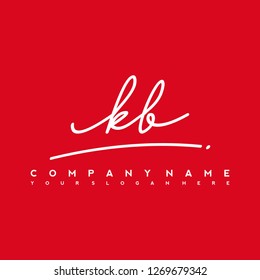 K B Initial handwriting logo vector
