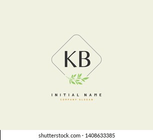 K B KB Beauty vector initial logo, handwriting logo of initial wedding, fashion, jewerly, heraldic, boutique, floral and botanical with creative template for any company or business.