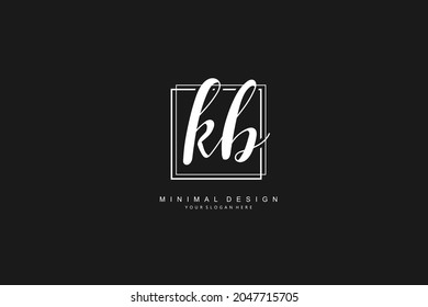 K B KB Initial handwriting or handwritten logo for identity. Logo with signature and hand drawn style.
