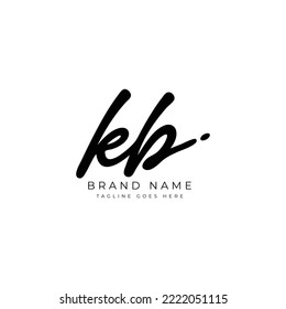 K B KB Initial letter handwriting and signature vector logo image