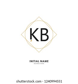 K B KB Initial logo letter with minimalist concept. Vector with scandinavian style logo.