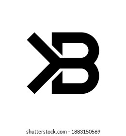 K B diseño de logotipo vectorial en fondo blanco