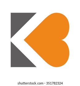 k and b logo vector.