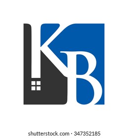 k and b logo vector. home logo vector.