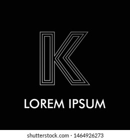 K beautiful letter for fashion and business initial letter or logo type