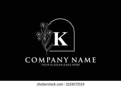 K Beauty vector initial logo, handwriting logo of initial signature, wedding, fashion, jewerly, boutique, floral and botanical with creative template for any company or business.
