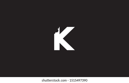 K bite letter logo. Unique attractive creative modern initial K logo with bites shape design