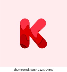K Blood Font Vector Template Design Illustration