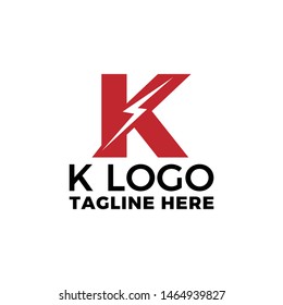 k bold logo with power concept 