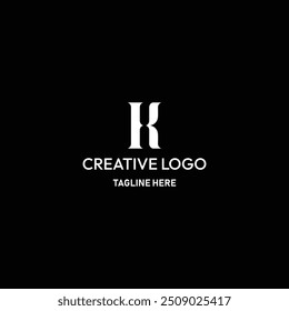 K Brand Name. Black Background.