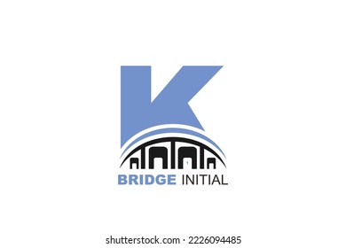 K bridge Letter logo template for your branding.

