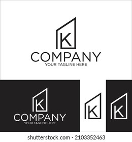 K Building logo - K Letter Logo - K Home Logo