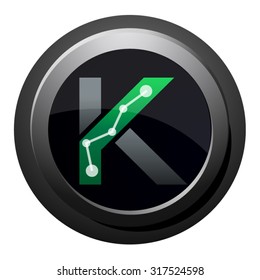 K button, letter K logo icon vector design