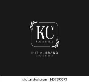 K C KC Beauty vector initial logo, handwriting logo of initial signature, wedding, fashion, jewerly, boutique, floral and botanical with creative template for any company or business.