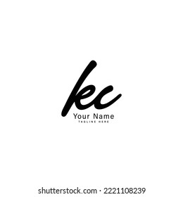 K C KC Initial letter handwriting and signature vector logo