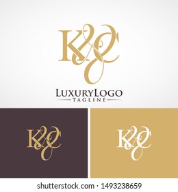 K & C / KC logo initial Letter Luxury.