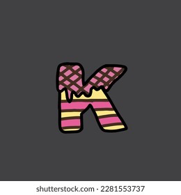 k del alfabeto y número del vector de la torta