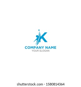 K Career Coaching Logo Design Vector