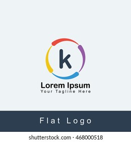 K Circle Alphabet Logo Design For Your Business