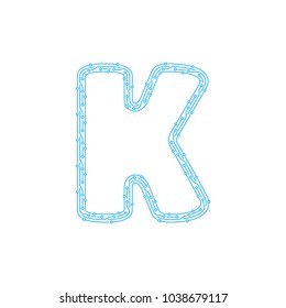 K Circuit Letter Logo Icon Design
