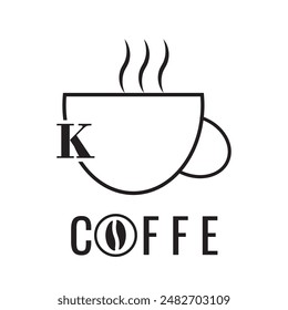 K COFFE LATER LOGO WITH BLACK AND WHITE VERSION