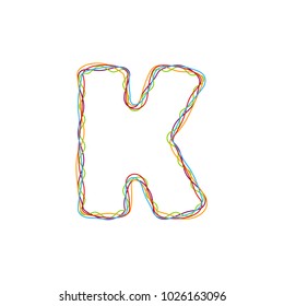 K Colorful String Letter Logo Icon Design