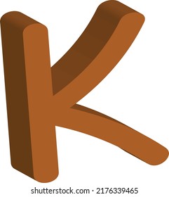 K company logo 3d k shape in brown color alphabet initial K