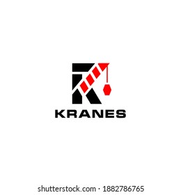 K Crane Logo Building Construction Logo Templare Crane Concept Isolated Logo Vector