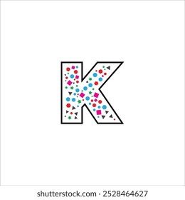 K Creative Abstract Letter with Geometric Patterns