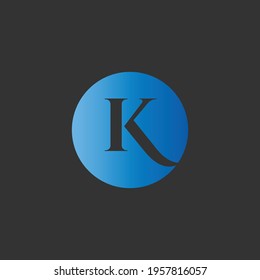 K creative black blue logo design