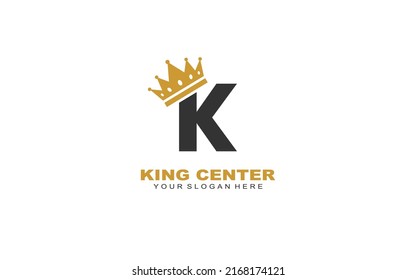 K Crown wash logo design inspiration. Vector letter template design for brand.