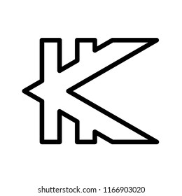 K Cryptocurrency logo icon vector