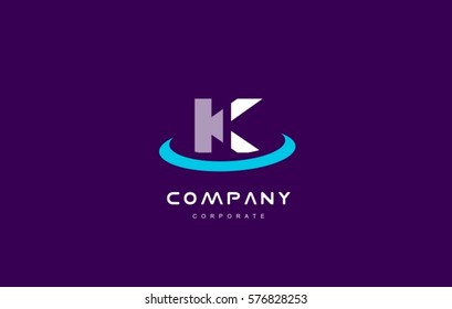 k cyan magenta blue letter alphabet vector company logo icon sign design template 