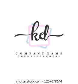 K D Initial handwriting logo vector