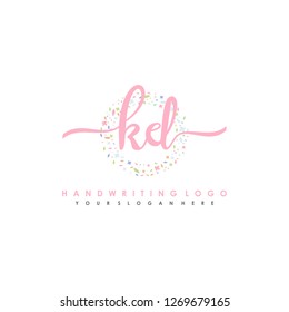 K D Initial handwriting logo vector